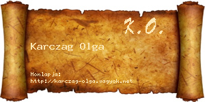 Karczag Olga névjegykártya